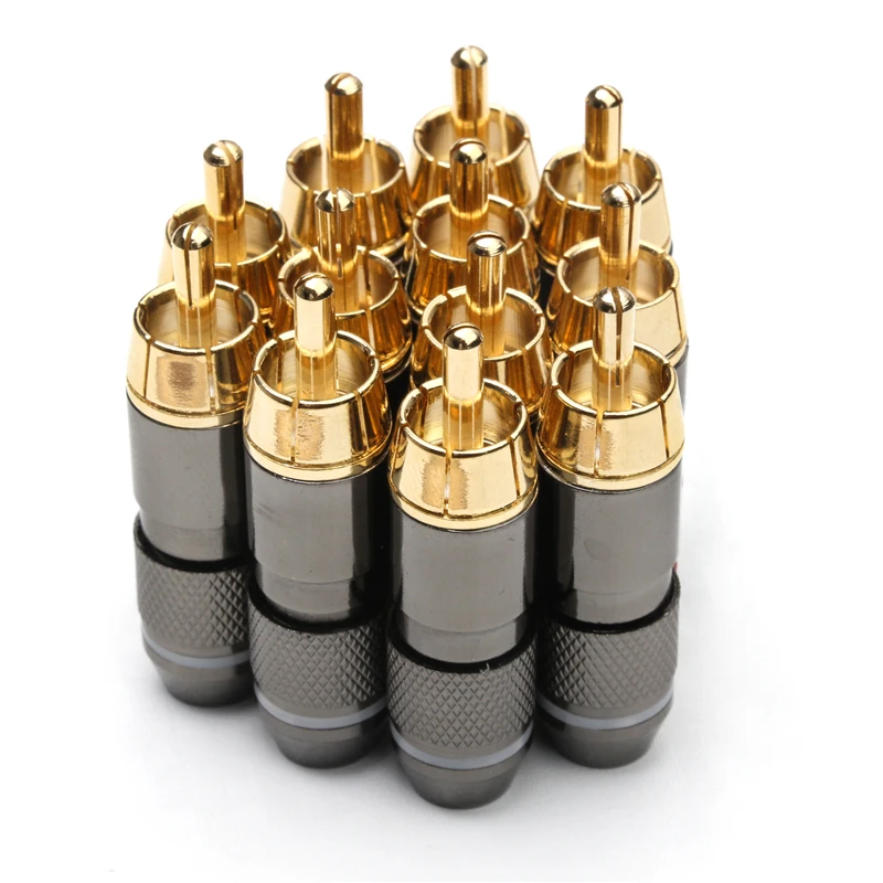 12 шт. позолоченные медные самоблокирующиеся Аудиоразъемы Lotus|connectors gold|connector