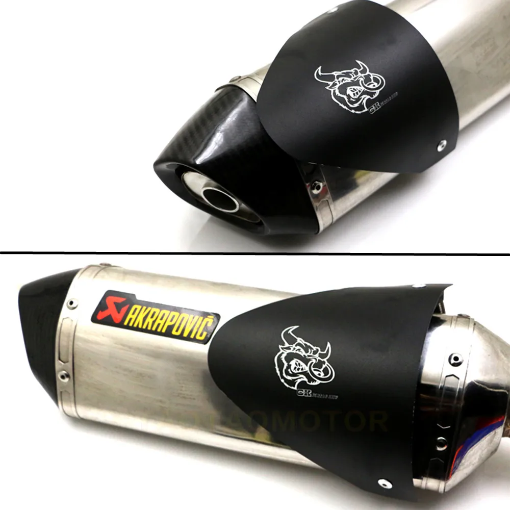

CK CATTLE KING Motorcycle Universal Fit 100MM-140MM Oval Exhaust Protector Can Cover For Triumph tiger 800 street triple