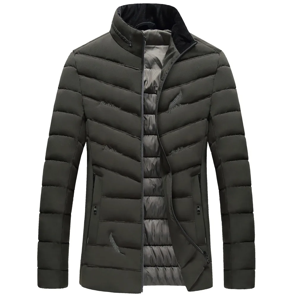 Winter Man Hooded Quilted Jacket Mens Puffer Hood Coats