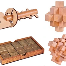 4 шт./компл. IQ деревянные головоломки Разум Логические игры для взрослых детей