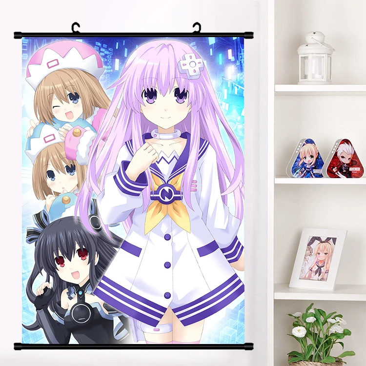 Аниме Нептун Hyperdimension Neptunia Noire Nepgear Косплей настенный свиток Фреска плакат Настенные подвесные плакаты домашний декор искусство