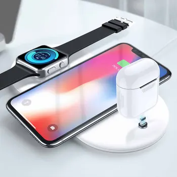 

Besegad 3 in 1 Qi Wireless Charger Fast Charging Pad Stand Holder Station for Apple Watch Airpods iPhone Products