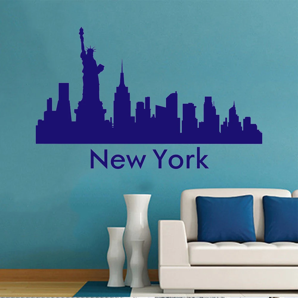 new york city skyline the wall sticker art mural city silhouette