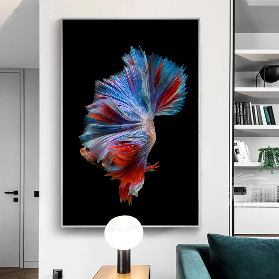 Hand Painted Koi Fish Wall Art Canvas Oil Painting Abstract Animal Posters and Prints Nordic Living Room Wall Pictures Pop Art