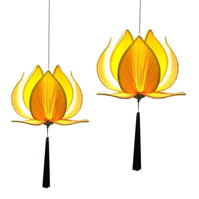 New Chinese fabric Lotus led pendant lights lamp Classical handmade