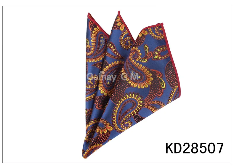 KD28507 Мужские карманные квадратные костюмы, носовые платки для мужчин с цветочным рисунком, мужские носовые платки, повседневный костюм, квадратные носовые платки, полотенца для мужчин, вечерние, 25 см x 25 см - Цвет: KD28507