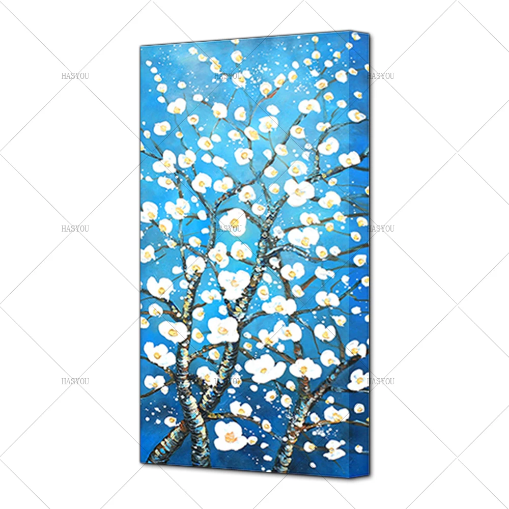 Modern-Blue-Art-Almond-Blossoms-Oil-Painting-on-Canvas-Hand-Painted-Tree-Wall-Mural-Picture-Decoration (4)
