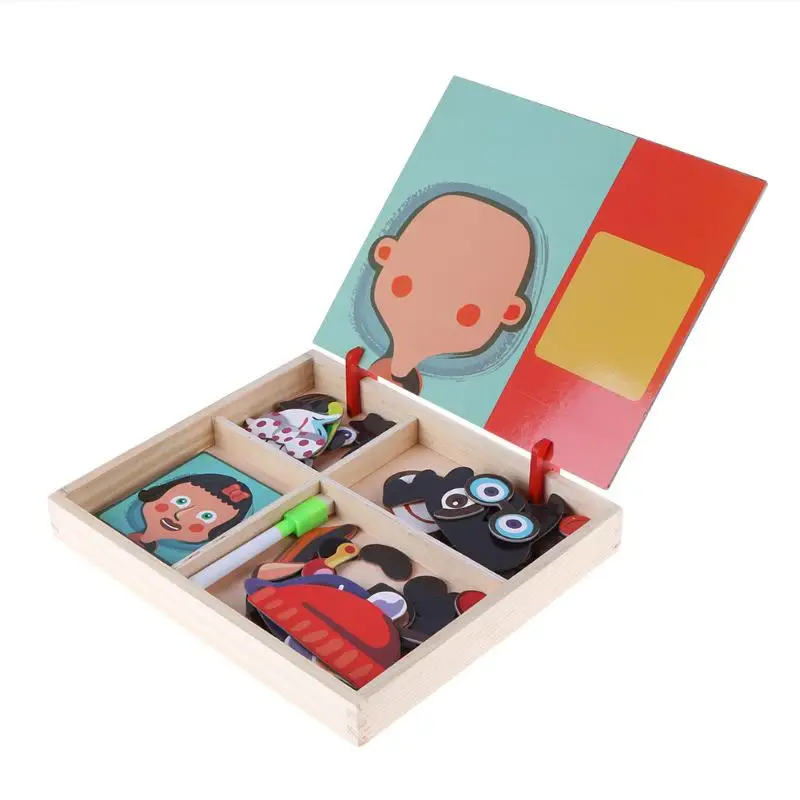 Детские деревянные Магнитные Головоломки доска игрушка Дети одеваются Игры ранние образовательные головоломки дети смешные подарки на день рождения
