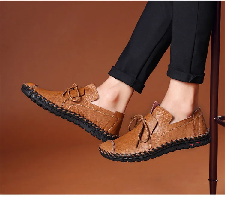 Merkmak/Роскошная брендовая мужская обувь; повседневная обувь из натуральной кожи; Мужская мягкая обувь ручной работы на плоской подошве; лоферы; большие размеры 47-48