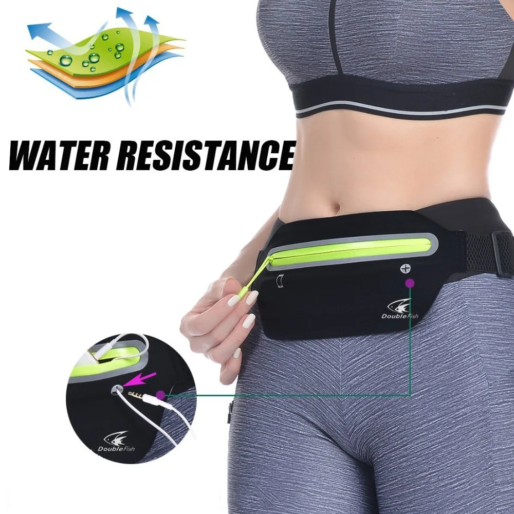 Double fish running bag waterproof Lycra fabric running waist bag for 5.5 6.5 inch phones Running Case cell phones Double fish running bag waterproof Lycra fabric running waist bag for 5.5 6.5 inch phones Running Case cell phones