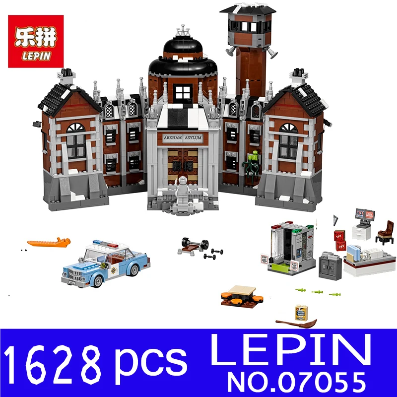 LEPIN 07055 1628Pcs Genuine Batman Movie Series The Arkham`s Lunatic Asylum Set Building Blocks Bricks Toys for Children 70912 LEPIN 07055 1628Pcs Genuine Batman Movie Series The Arkham`s Lunatic Asylum Set Building Blocks Bricks Toys for Children 70912