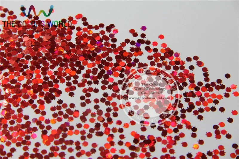 Paillette para Unha Art e Faça Maçã Forma Glitter Tamanho 3mm Laser Holográfica Red Cor Você Mesmo Supplies1pack = 50g Lap-3 5 Strass e decorações