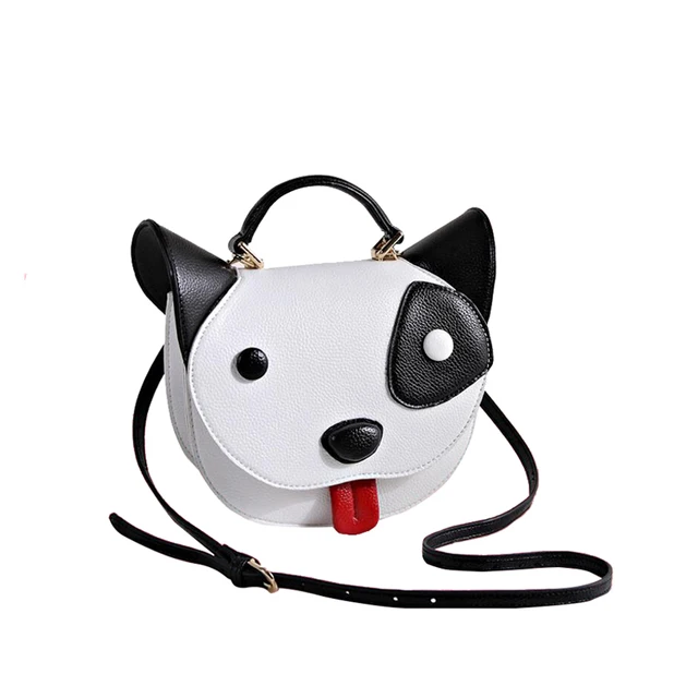 Cute Black And White Pet Dog Handbag Women Cartoon Animal Shoulder Cute Black And White Pet Dog Handbag Women Cartoon Animal Shoulder Bag Funny Head Tote