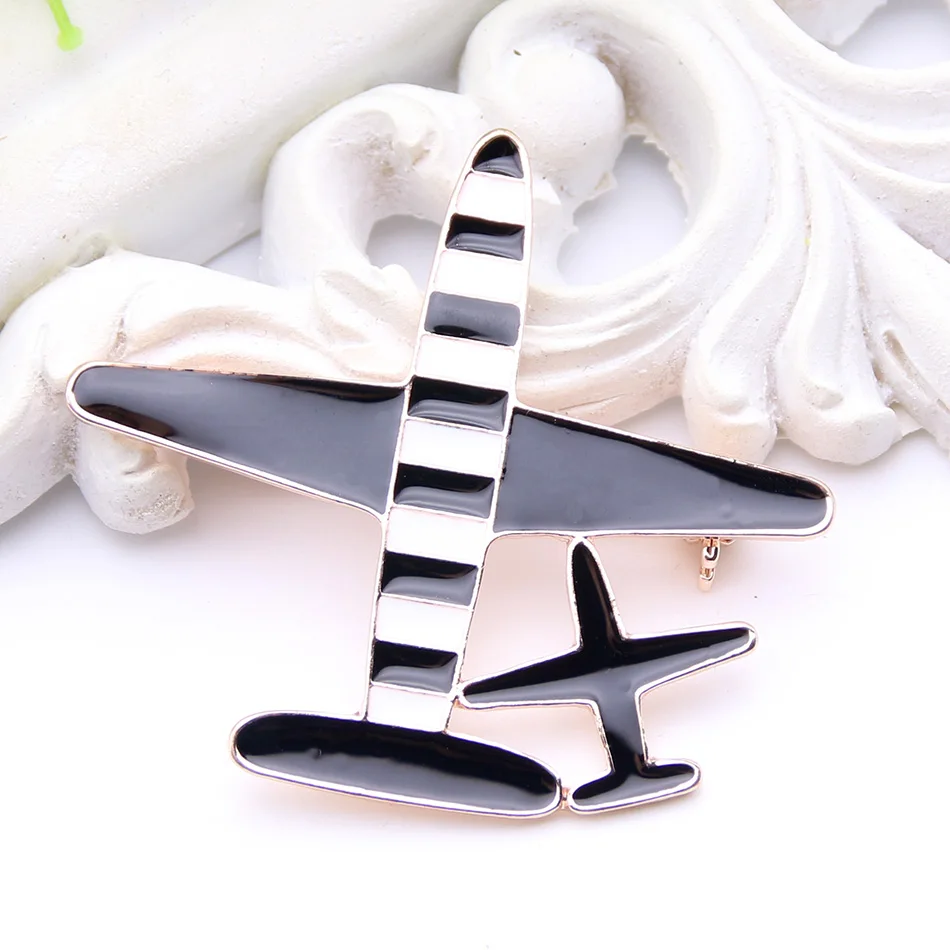 Classic Design Two Airplane Brooch Women Gold Plating Brooches Office Party Lapel Hijab Scarf Pins Best Jewelry Festival Gift | Украшения и