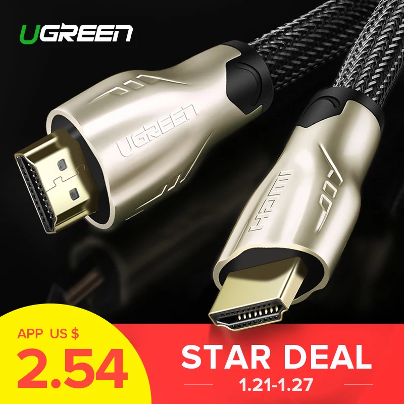 Ugreen HDMI Cable HDMI to HDMI 2.0 HDR 4K for Splitter Extender Adapter Nintend Switch PS4 Xiaomi TV Box 5m 10m Cable HDMI