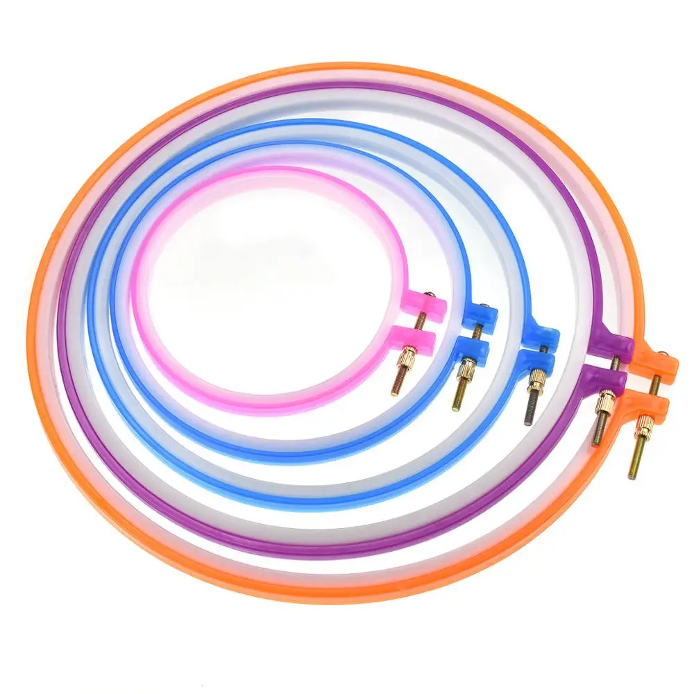 

1pcs Plastic Multicolor Embroidery Cross Stitch Hoop Set Adjustable Sewing Tools Embroidery Hoop Ring Frame Sewing Accessories