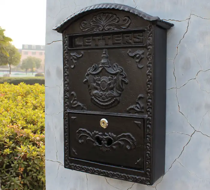 Cast Aluminum Mailbox Postbox Embossed Trim Decorative Metal Wall Mail Post Letters Box For Yard Patio Lawn Garden Outdoor Home Letter Box Cast Iron Mailboxespost Letter Box Aliexpress