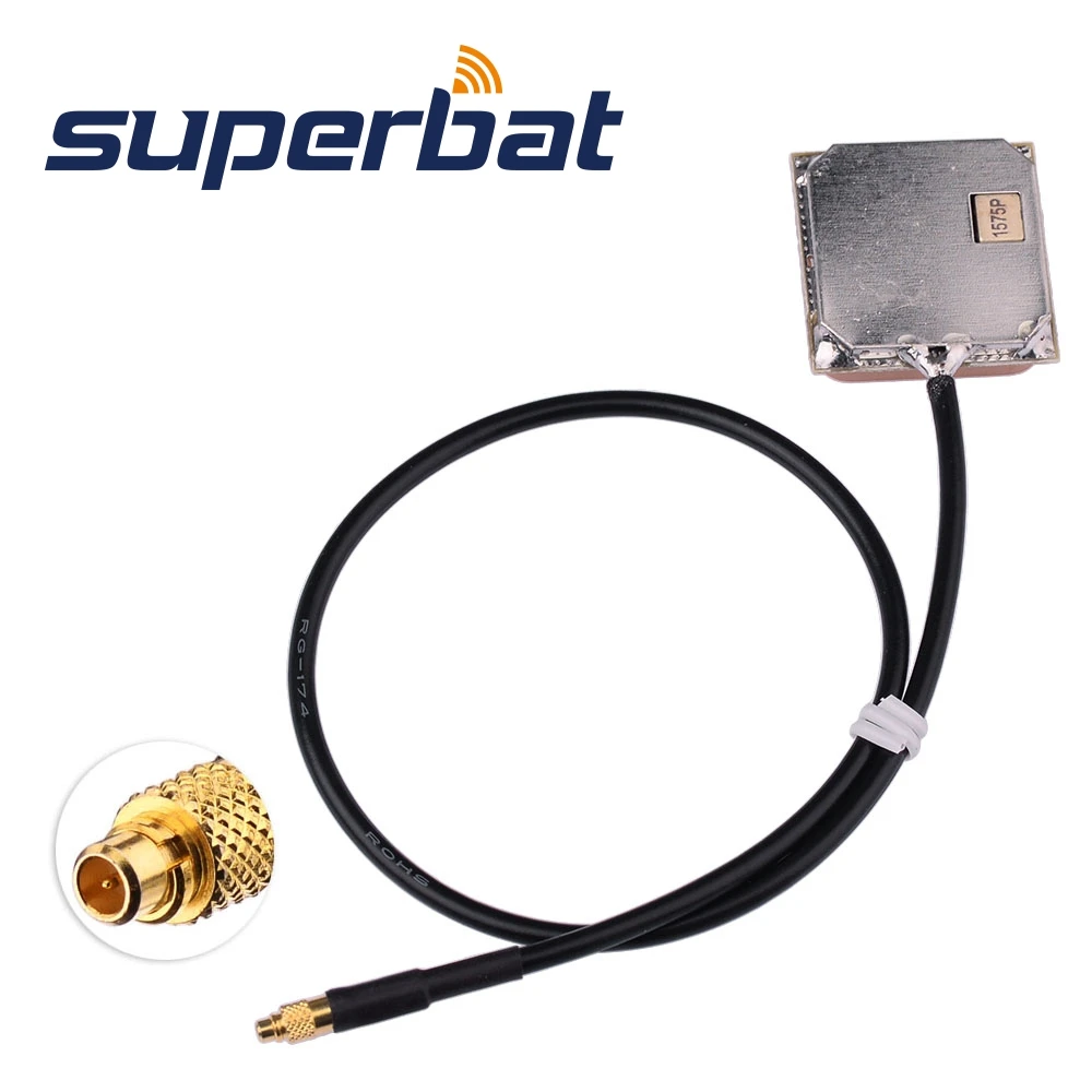 Superbat 1575.42MHz GPS Internal Antenna with MMCX Male Connector RG174 30CM Cable 50 Ohm for Audi BNW Vehicle Navigation System