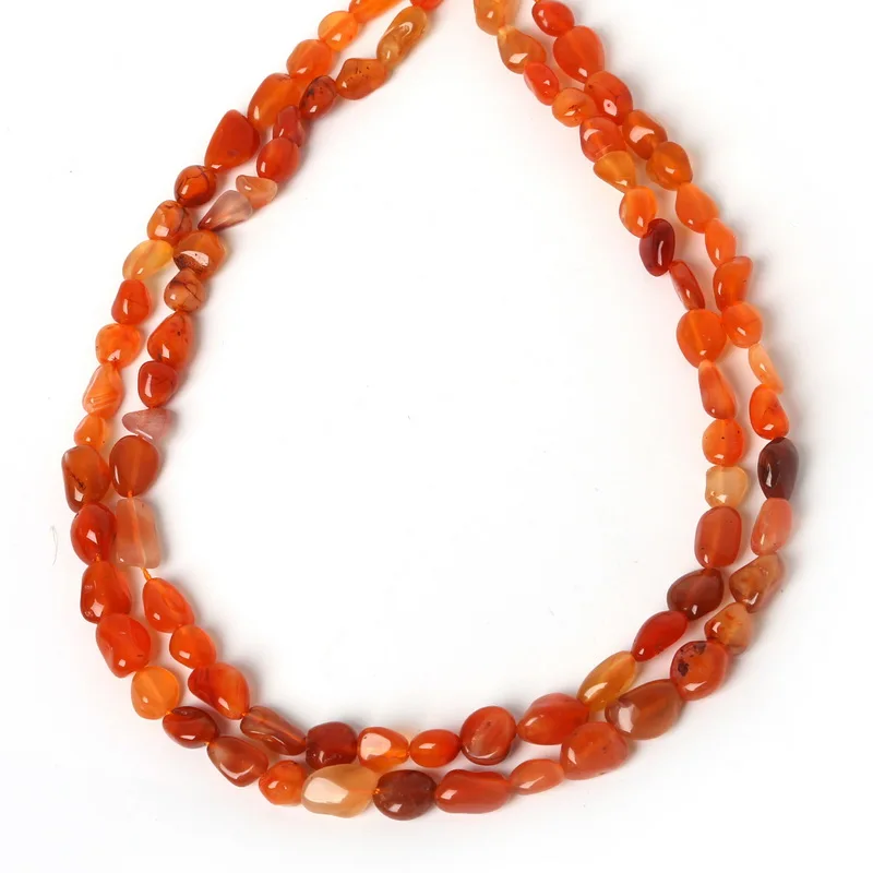 Hot Selling 7-11mm Natural Carnelian Straight Hole Stone Approx 40pcs Natural Stone Chip Beads 38cm/str For DIY Jewelry Making