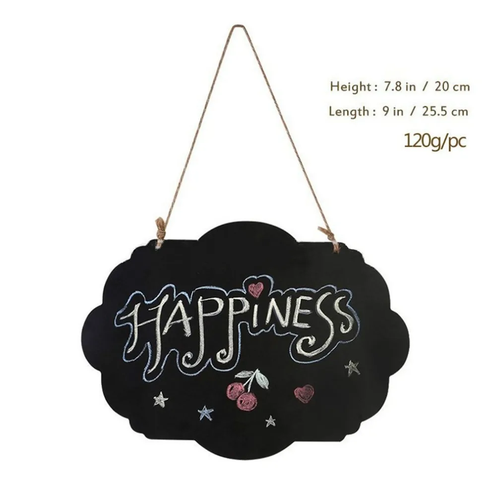 Hanging Wooden Blackboard Double Sided Erasable Chalkboard Wordpad Message Black Board Office School Supplies