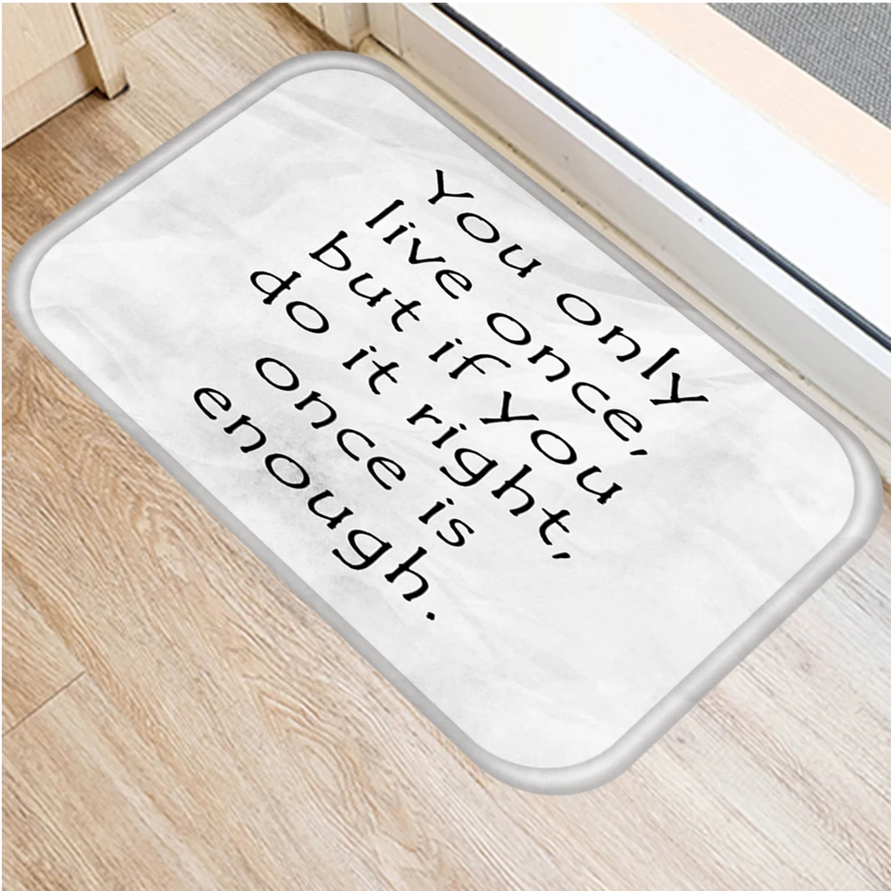 Винтажный коврик для входной двери и прихожей с английской пословицей