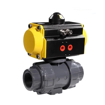 

1/2 inch PVC Pneumatic Two Ways Ball Valve Double Acting DN15 Plastic Double Union Pneumatic Ball Valve