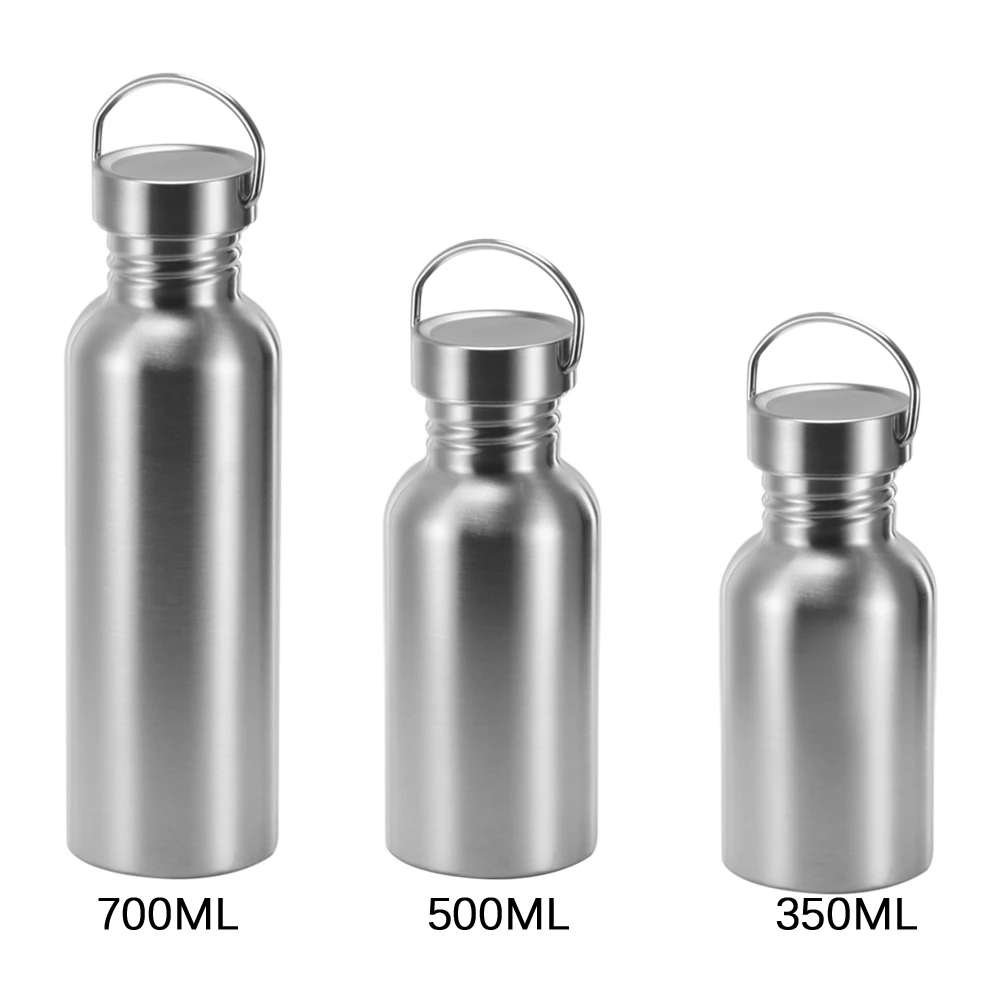 

Single layer stainless steel sports bottle large capacity cold water cup outdoor mountaineering kettle 350/500/750ml