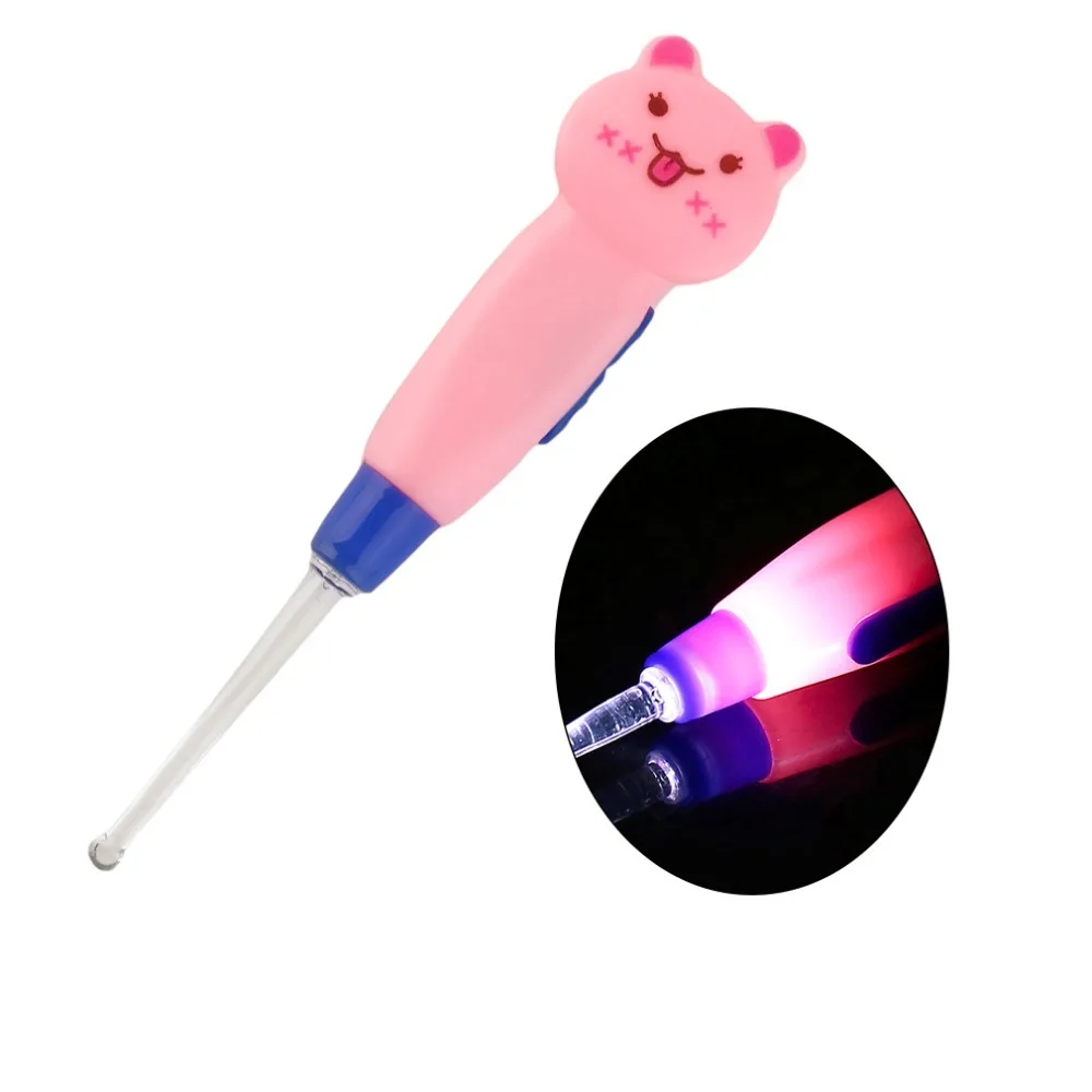 Portable LED Flashlight Ear Wax Remove EarPick Cleaner Health Care Tool Cartoon Animal Decoration Convenient See Hole Clear | Красота и