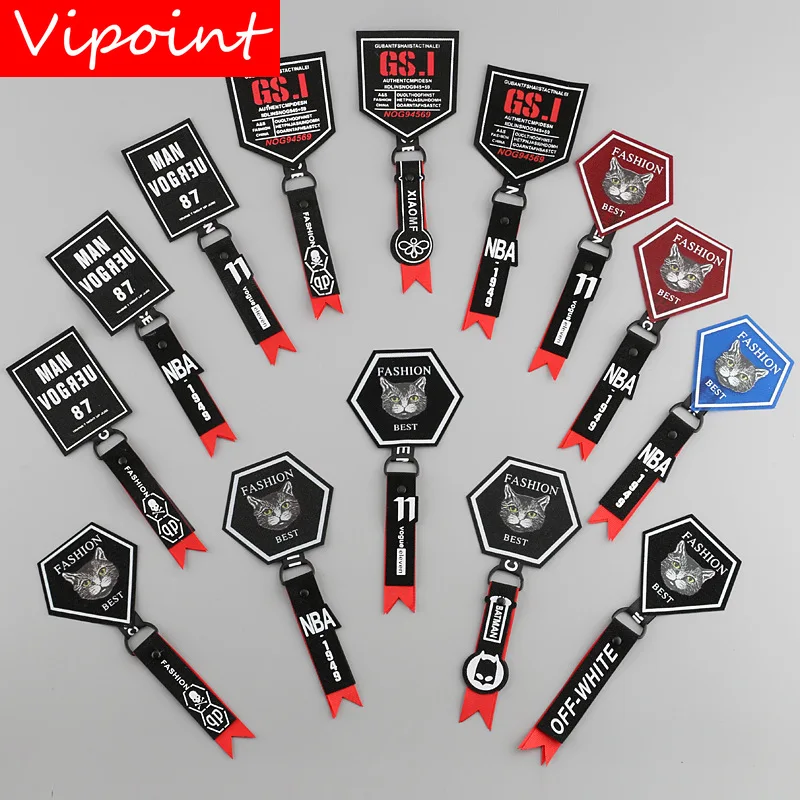 

VIPOINT embroidery printed metal patches chain letter patches badges applique patches for clothing YM-71