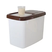 10 кг пластиковый Кухонный Контейнер для риса, контейнер для хранения еды, зерновых, ящик для хранения, герметичный влагостойкий контейнер для хранения зерна с мерным стаканом