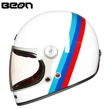 Casco BEON, casco de Motocross de fibra de cristal completo, casco Vintage profesional para motocicleta, casco Retro ultraligero ECE, B-510