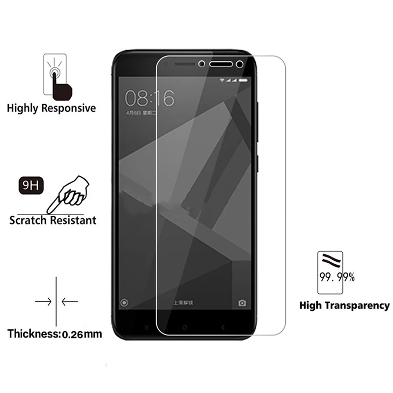Protective Glass For Xiaomi Redmi 5A Note 7 4X On Phone Tempered Glass Film For Redmi Note 4X 64GB 3 6Pro Protect Screen Film S2 (1)