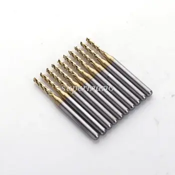 

10 Titanium Coated 0.08" 2mm Carbide Engraving Bit CNC/PCB Machinery Rotary Burr