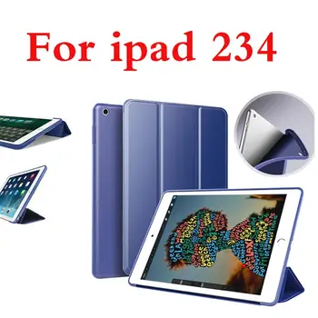 

Case for iPad 4/3/2 Case Silicone Soft Back Folio Stand with Auto Sleep/Wake Up PU Leather Smart EGYAL Cover for iPad 234 Case