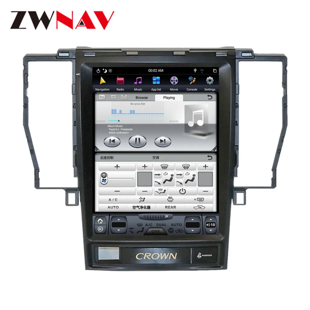 Sale Tesla style Android 8.1 PX6 4GB ROM Car GPS Navigation For TOYOTA CROWN 12th car multimedia player radio tape recorder head unit 4