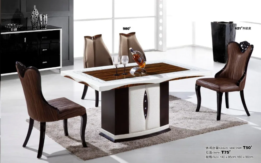 Nuovo Design Moderno Marmo Top Tavolo Da Pranzo Per Sala Da
