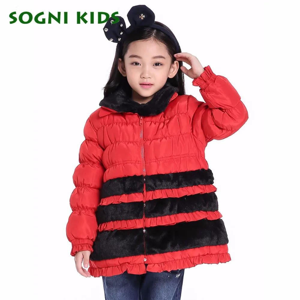 SOGNI KIDS Girls Clothes Fur Collar Warm Down Coats Brand Children Down Jackets For Girls