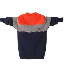 2070 свитер для мальчиков хлопковый Детский свитер среднего размера на осень и зиму с бархатным трикотажным свитером для детей