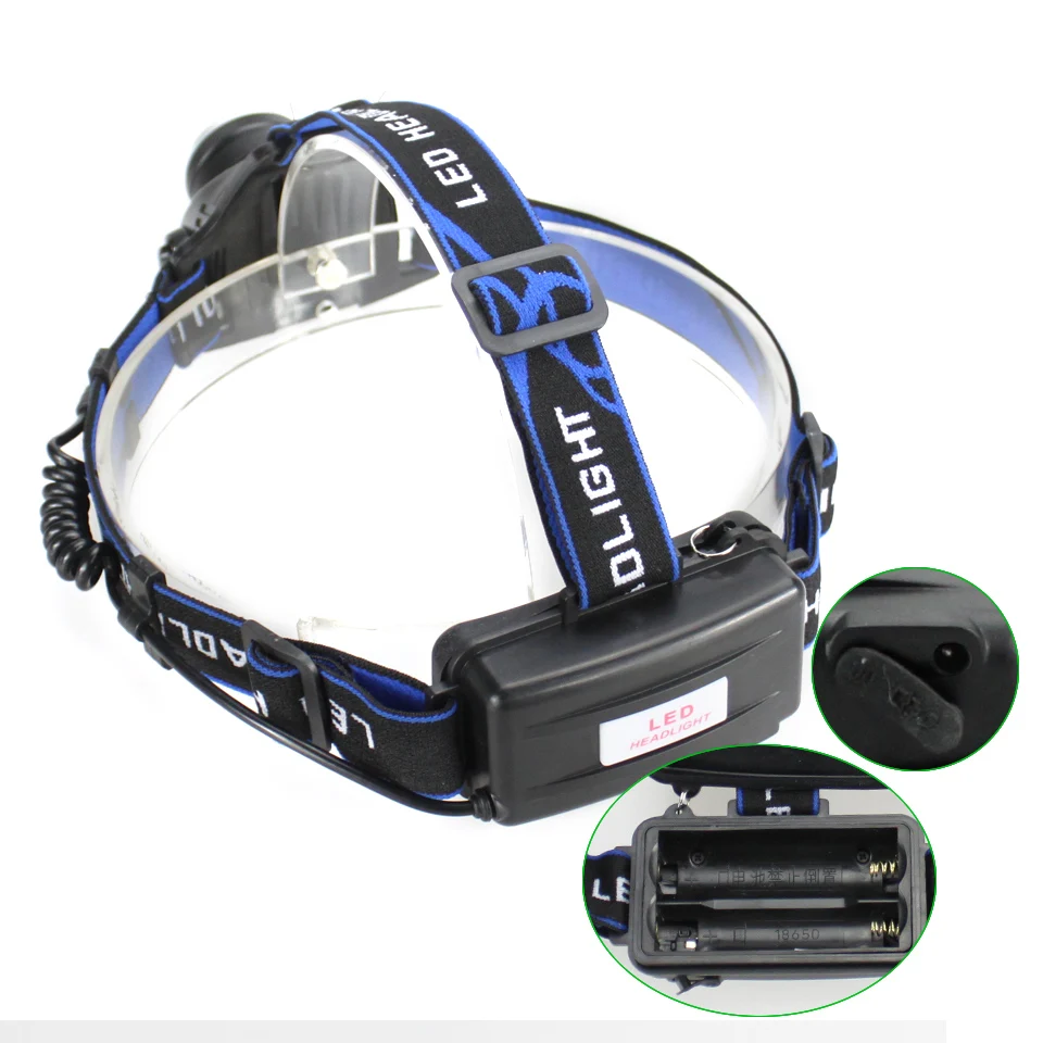 Головной светильник-вспышка 2000 люмен, водонепроницаемый головной ...