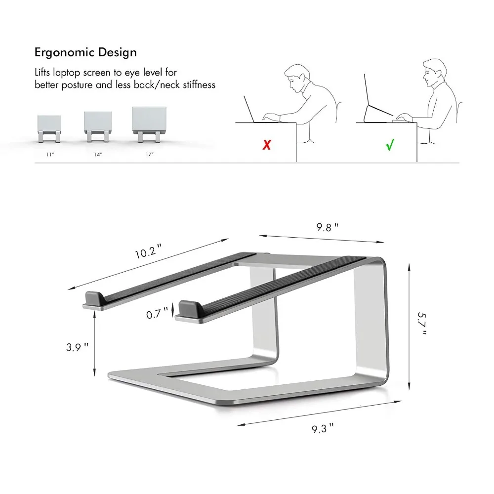 Универсальная подставка для ноутбука настольная подставка для ноутбука с лифтом алюминиевая охлаждающая подставка для ноутбука MacBook Pro Air 11-17 дюймов