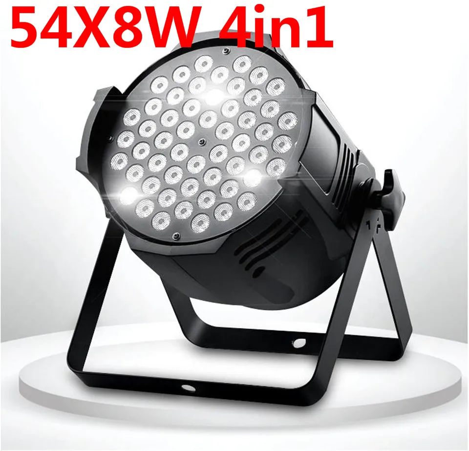 

4 unids LED par 54x8 W RGBW 4in1 Quad LED Par Can dj Par64 spotlight proyector iluminacion de la etapa de lavado luz de luz