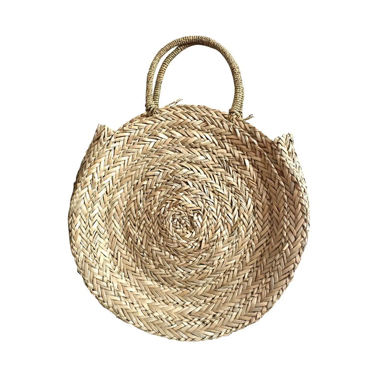 

Round Straw Beach Bag Summer Vintage Handmade Shoulder bag Circle Rattan Bag Bohemian Shoulder Bag For Women 2018