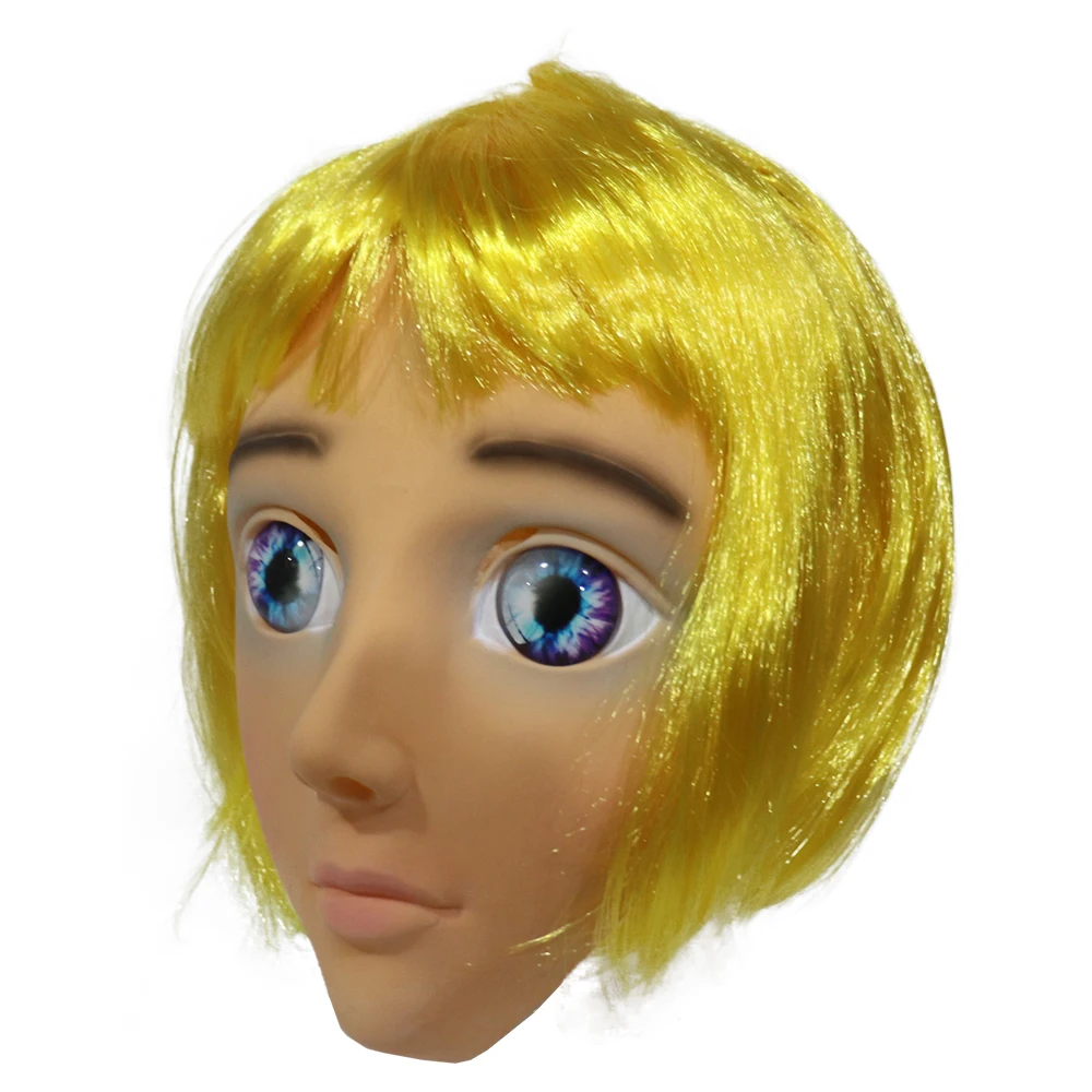 

Japan Anime Girl Mask 3D Big Eye Pretty Cartoon Characters Latex Masks Halloween Party Cosplay Costume Accessories