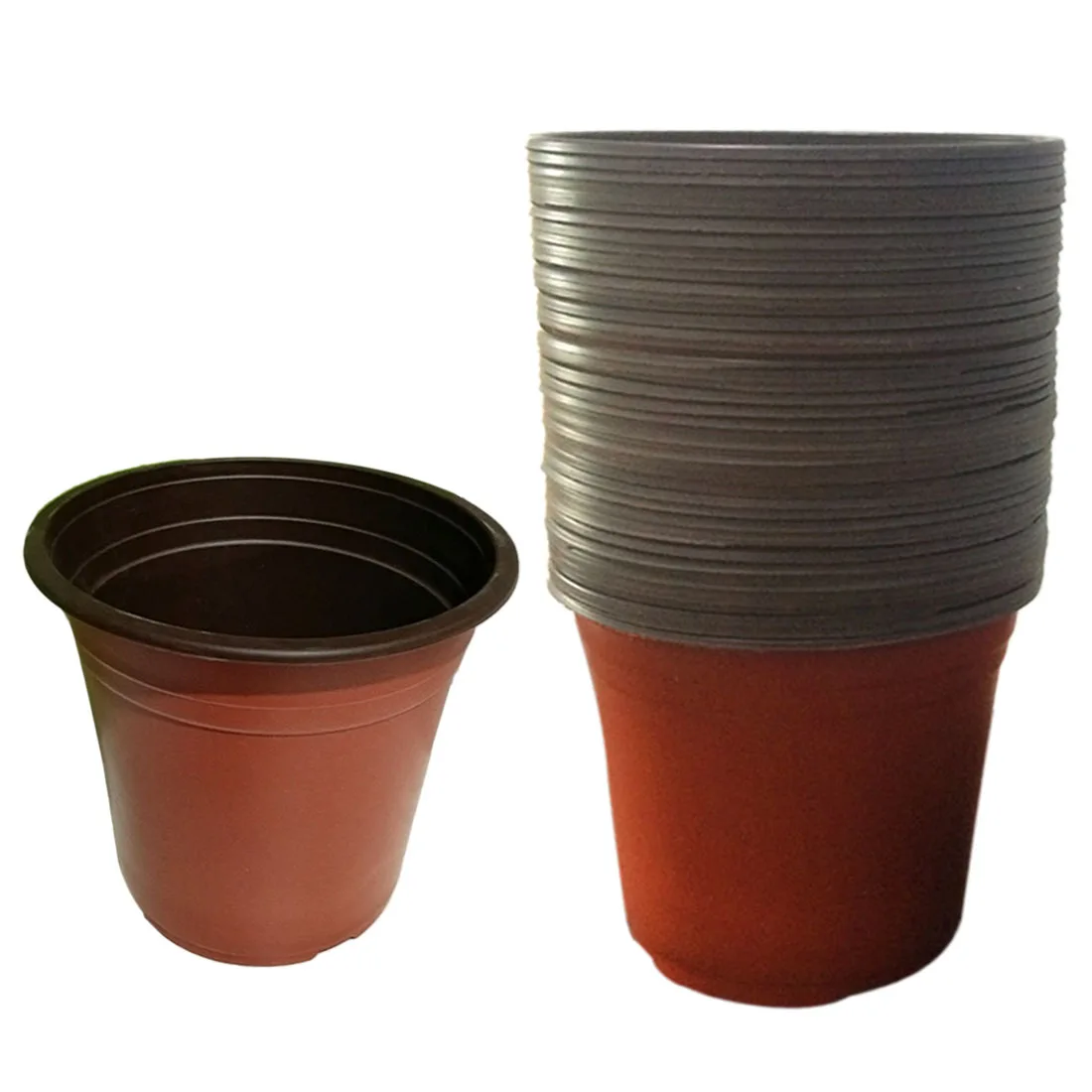 50Pcs Vase Pot Dual Color Plastic Vases For Flowers Planter Nursery