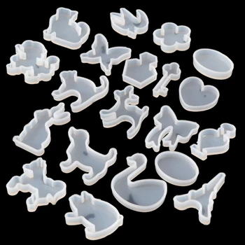 

19Pcs DIY Animal Pendant Silicone Mold Necklace Jewelry Accessories Resin Craft Tool