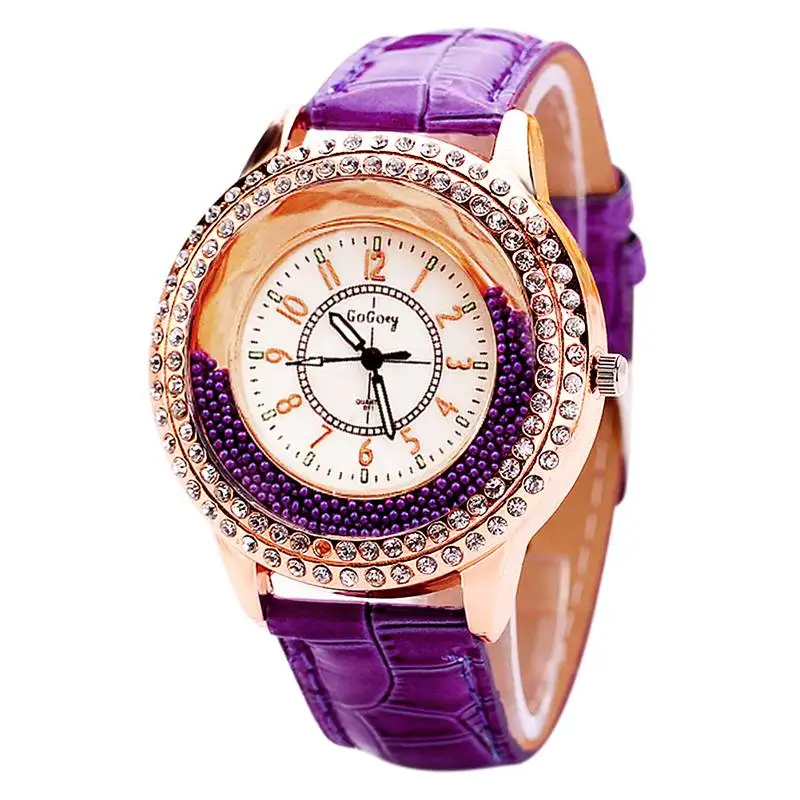 Модные женские часы Топ Модные наручные часы роскошные круглые часы для девушек классические Легко читаемые женские часы горячая Распродажа reloj mujer - Цвет: purple