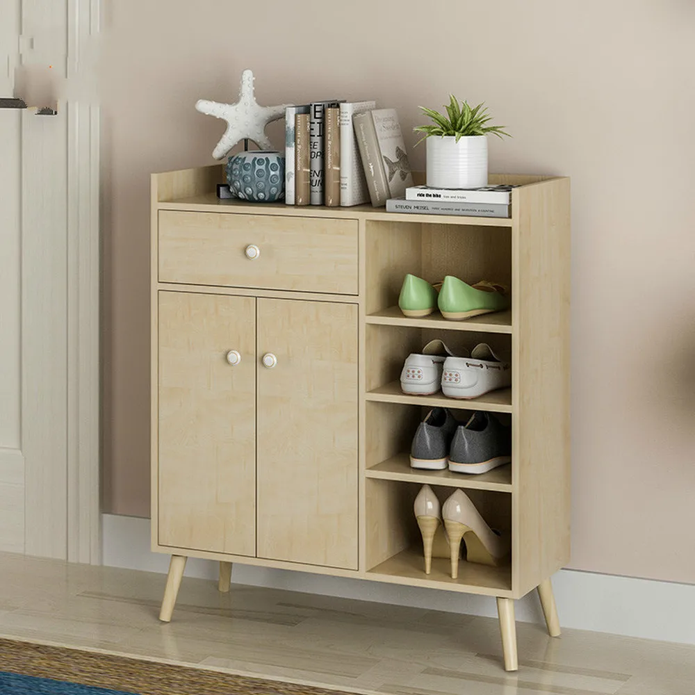 

Door Shoe Cabinet simple modern foyer cabinet rack simple economy space home imitation solid wood cabinet storage LM01041012