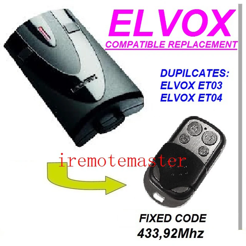 Сменный пульт дистанционного управления для гаражной двери ELVOX ET03 ET04 1 шт. |