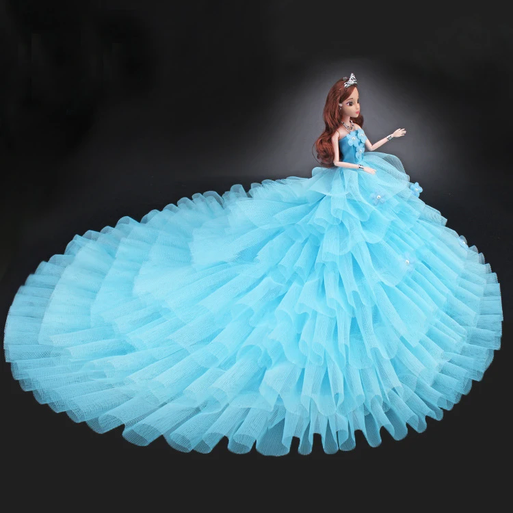 NK кукла принцесса одежда ручной работы длинный хвост свадебное платье Мода вечеринка наряд для куклы Барби аксессуары 111 JJ