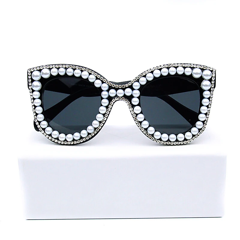 Модные ботфорты Размеры D квадратный Солнцезащитные очки для женщин Для женщин красиво жемчужина алмазов большие Размеры Рамки зеркало